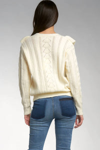 Elan - Ruffle Sweater Cardigan