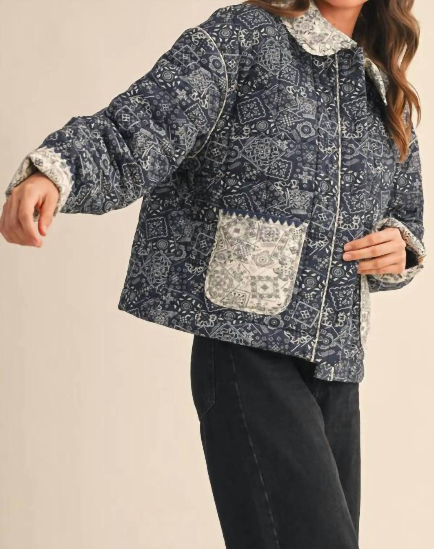 Mint - Bandana Quilted Jacket