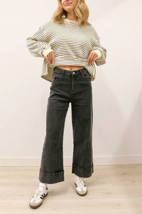 Entro - Nataline Casual Wide Leg Cuffed Pants
