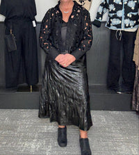 Thml - Long Leather-look Textured Skirt