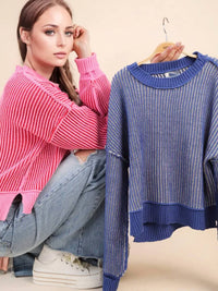 Very J - Cropped Stripe Sweater