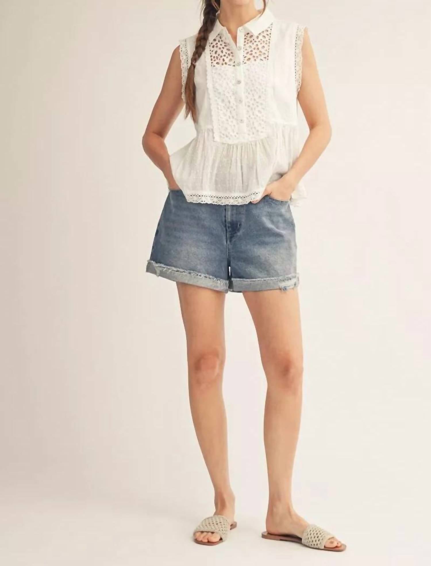 Jodifl - Women's Sweet Lace Darling Peplum Top