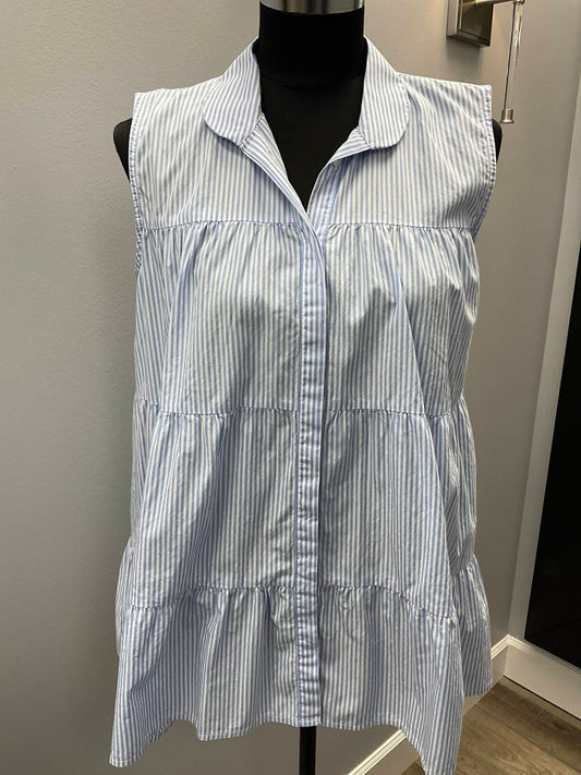 0039 Italy - Striped Ruffled Blouse