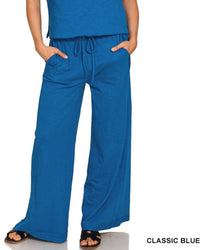 Zenana - Cotton Slub Soft Stretch Everyday Lounge Trousers
