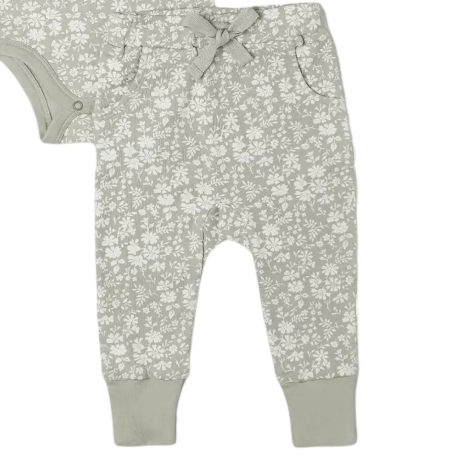 Makemake Organics - Girls Ruffle Onesie And Pants Set