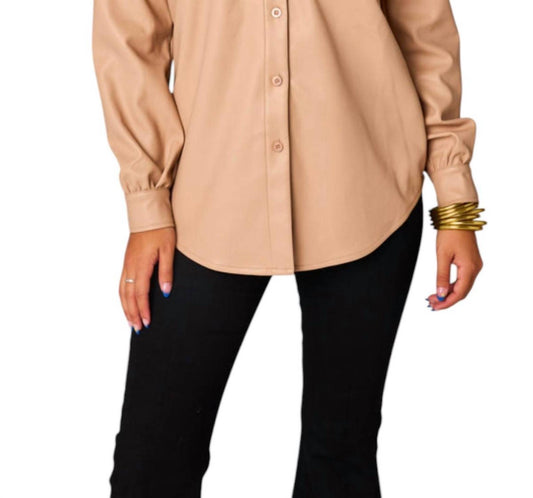 Buddylove - BRIELLE BUTTON LEATHER TOP