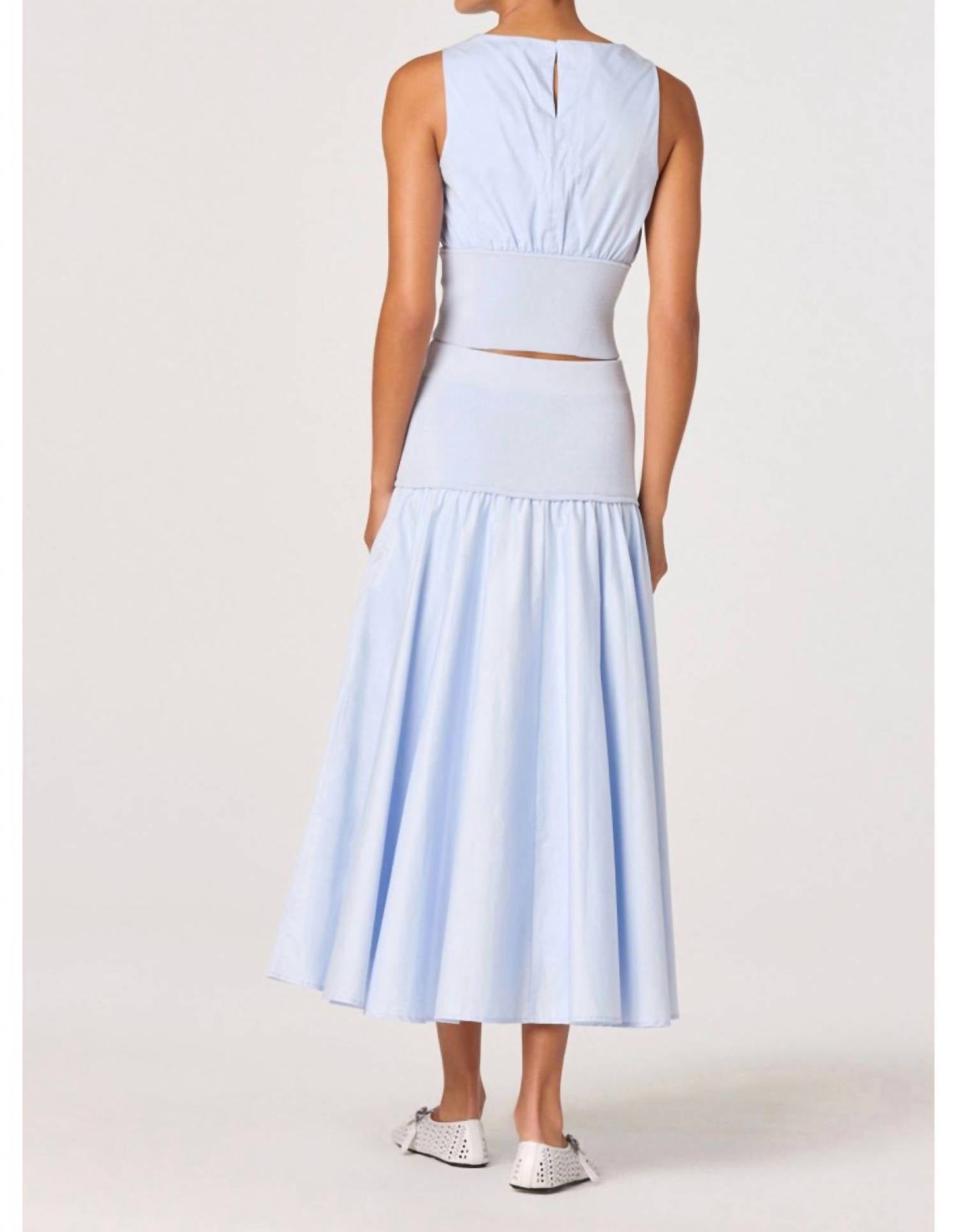 Astr - Thesan Mixed Media Drop-waist Midi Skirt