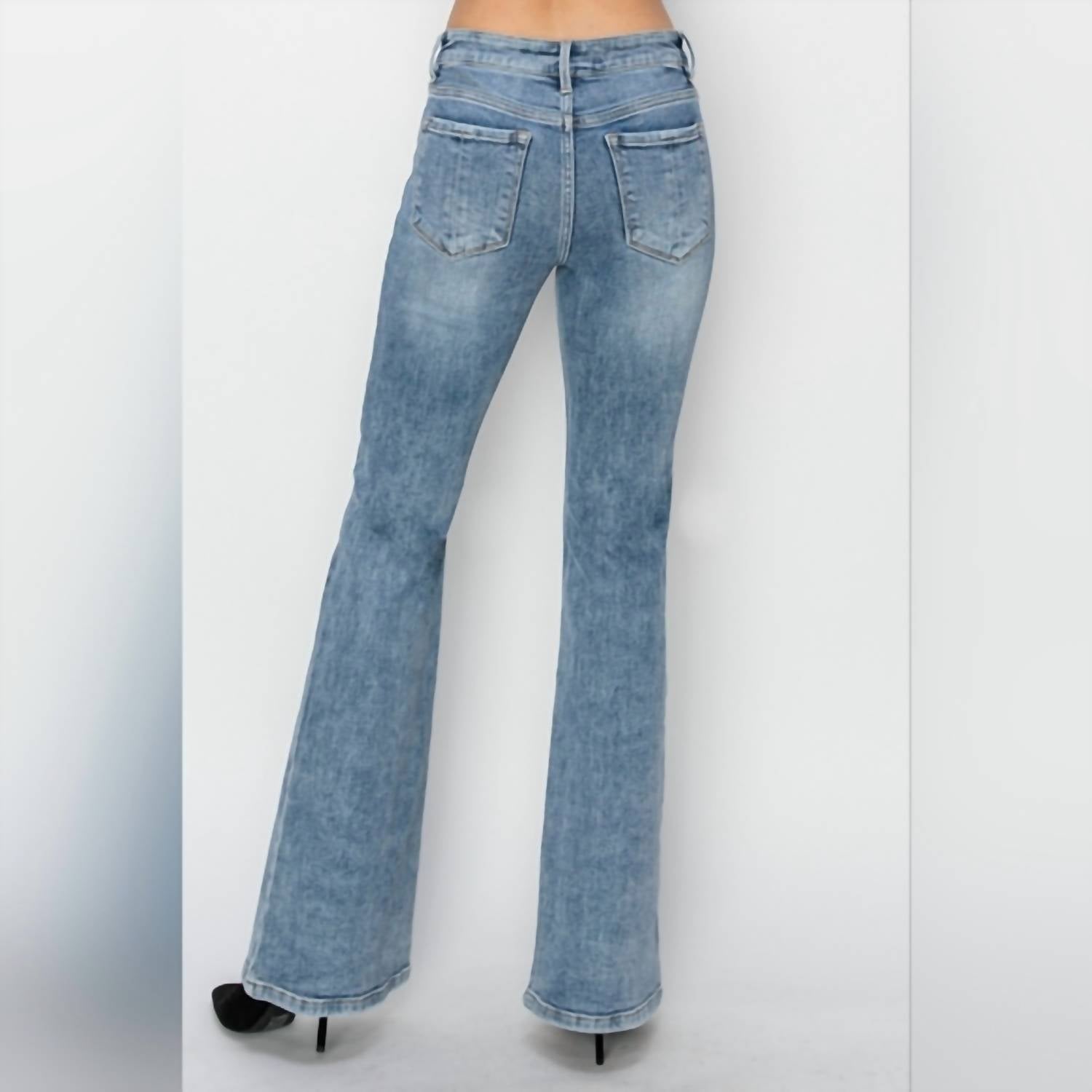 Risen - Mid Rise Bootcut Wide Jeans