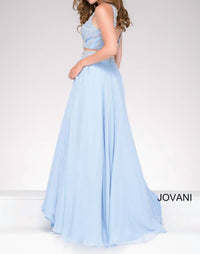 Jovani - Two-piece Chiffon Embellished Prom Dress