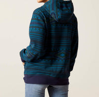 ARIAT Women's Hood Sweatshirt in dark river - women's top - detail view