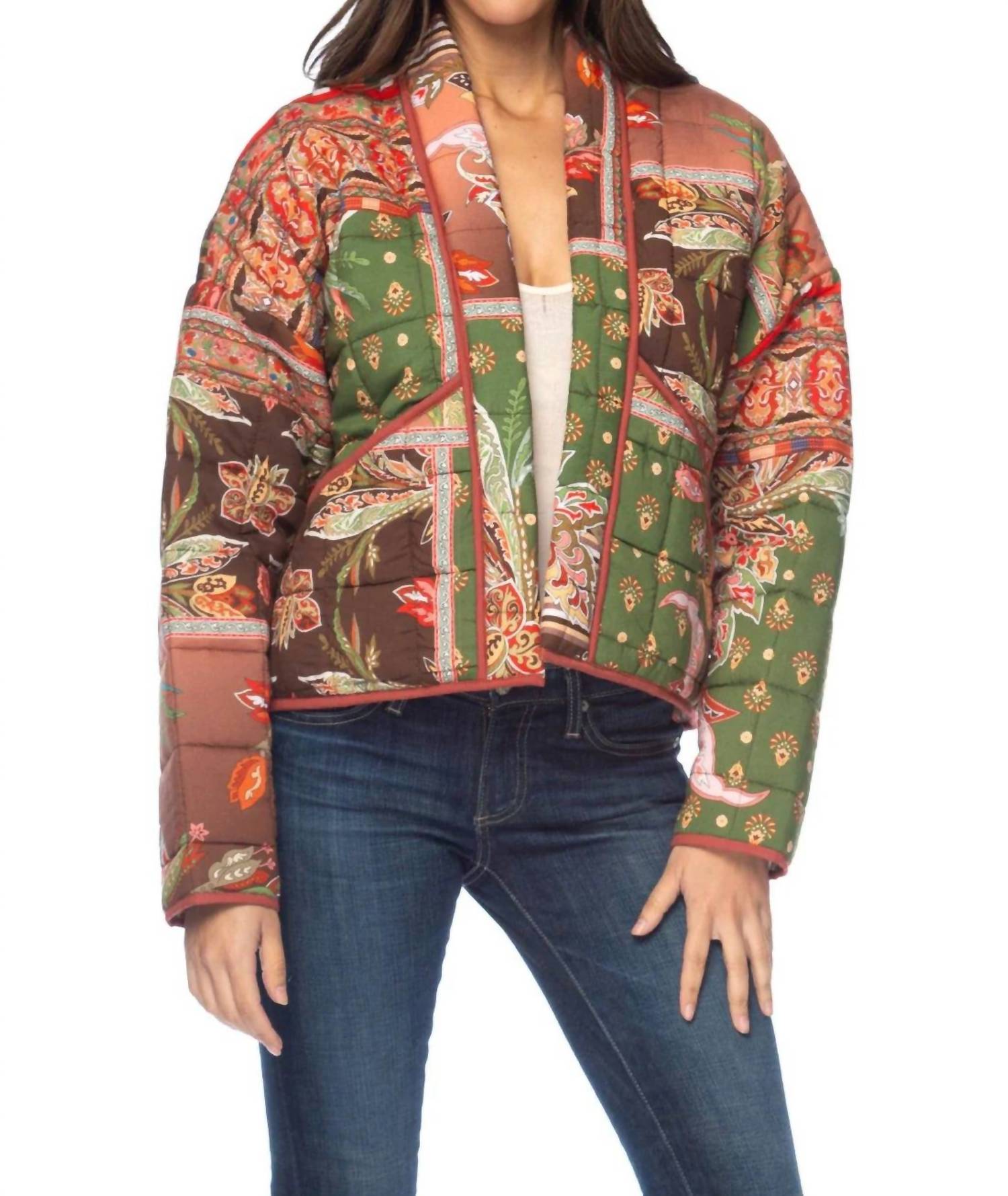 Tolani Aaron Quilted Jacket in green - women's jacket