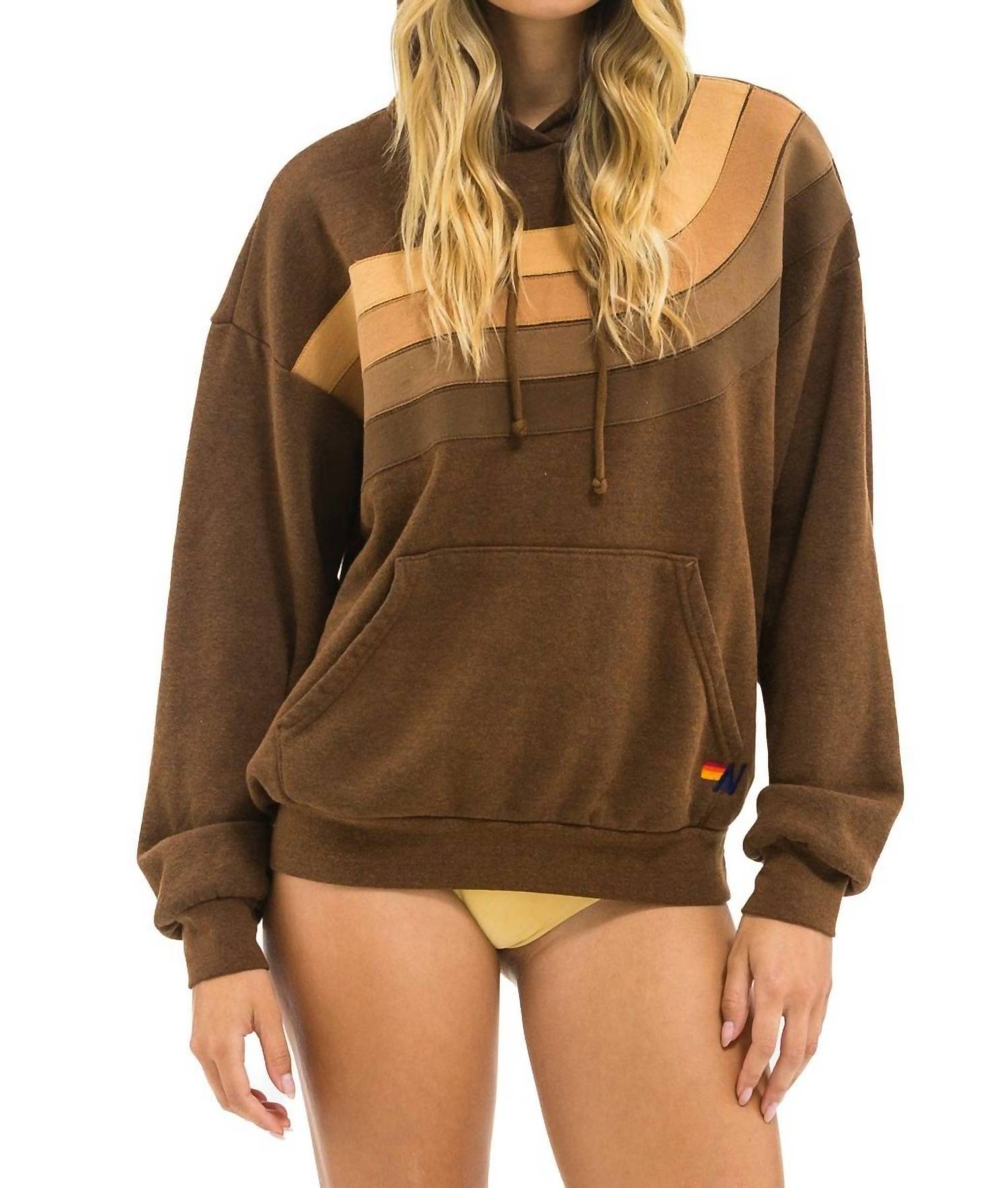 Aviator Nation - Wave Stripe 4 Relaxed Pullover Hoodie