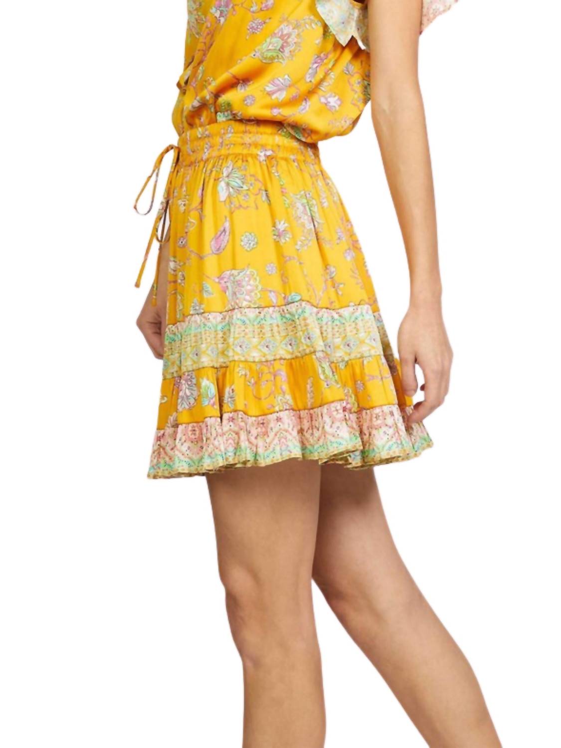 Current Air - Border Printed Elastic Waisted Skirt