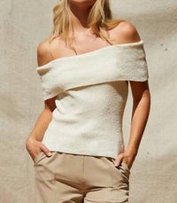 Crescent - Nyla Off Sweater Shoulder Top