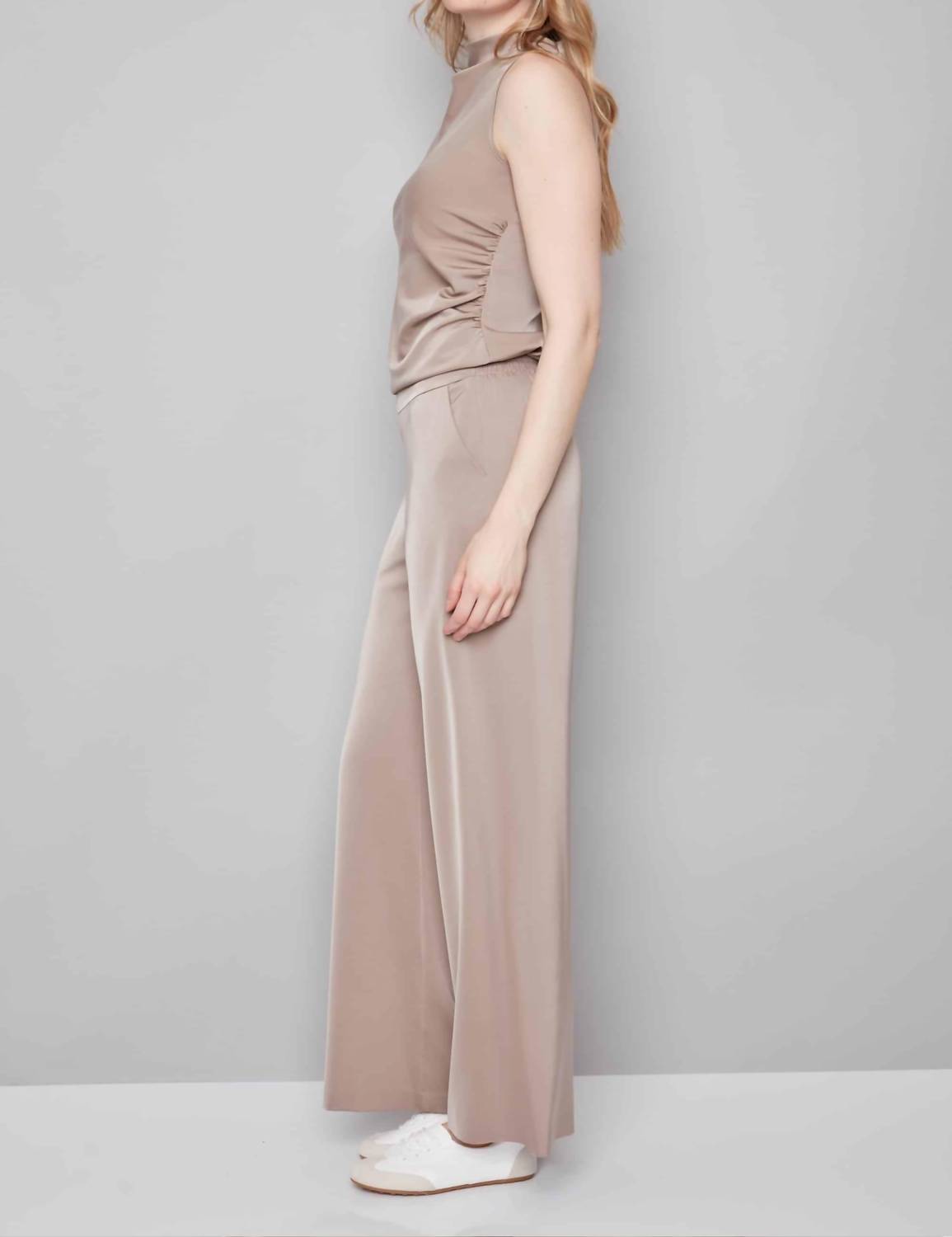 I Love Tyler Madison Wide Leg Pant in almond - women's pants - detail view