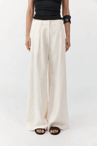St. Agni PLEAT LOOP PANTS in ivory - women's pants