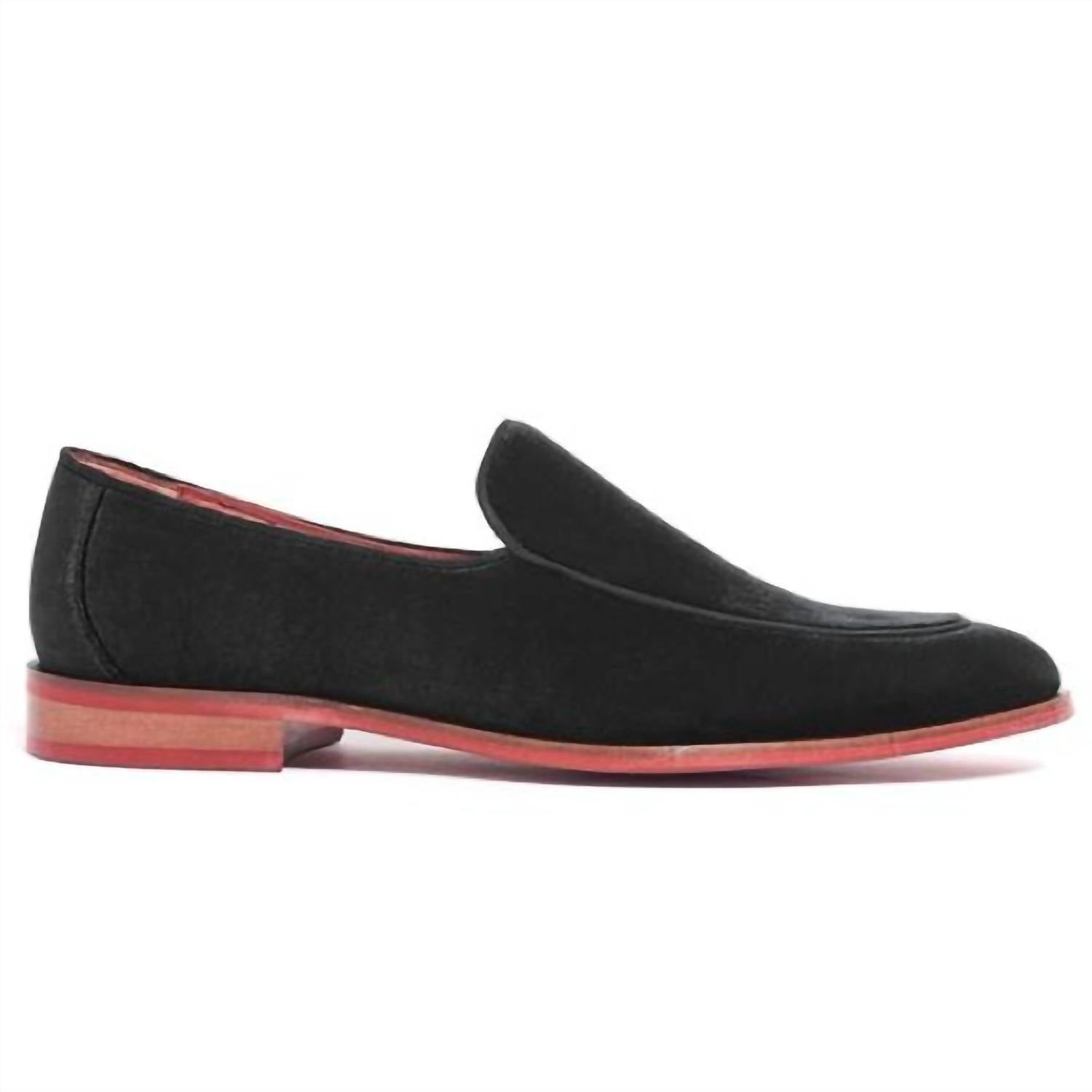 Carlos By Carlos Santana Men's Black Prince Velvet Loafers - men's loafer - detail view