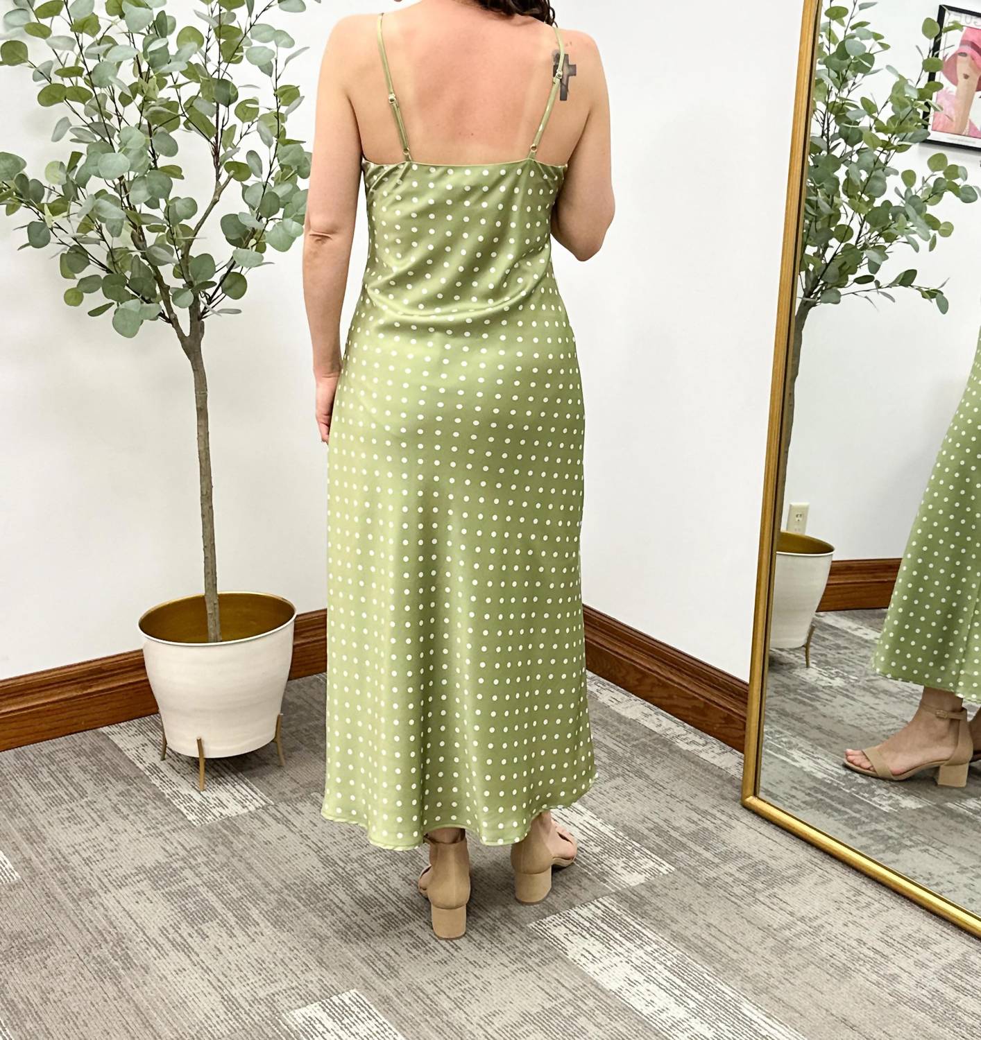 Sunday Edition - Polka Dot Satin Slip Dress