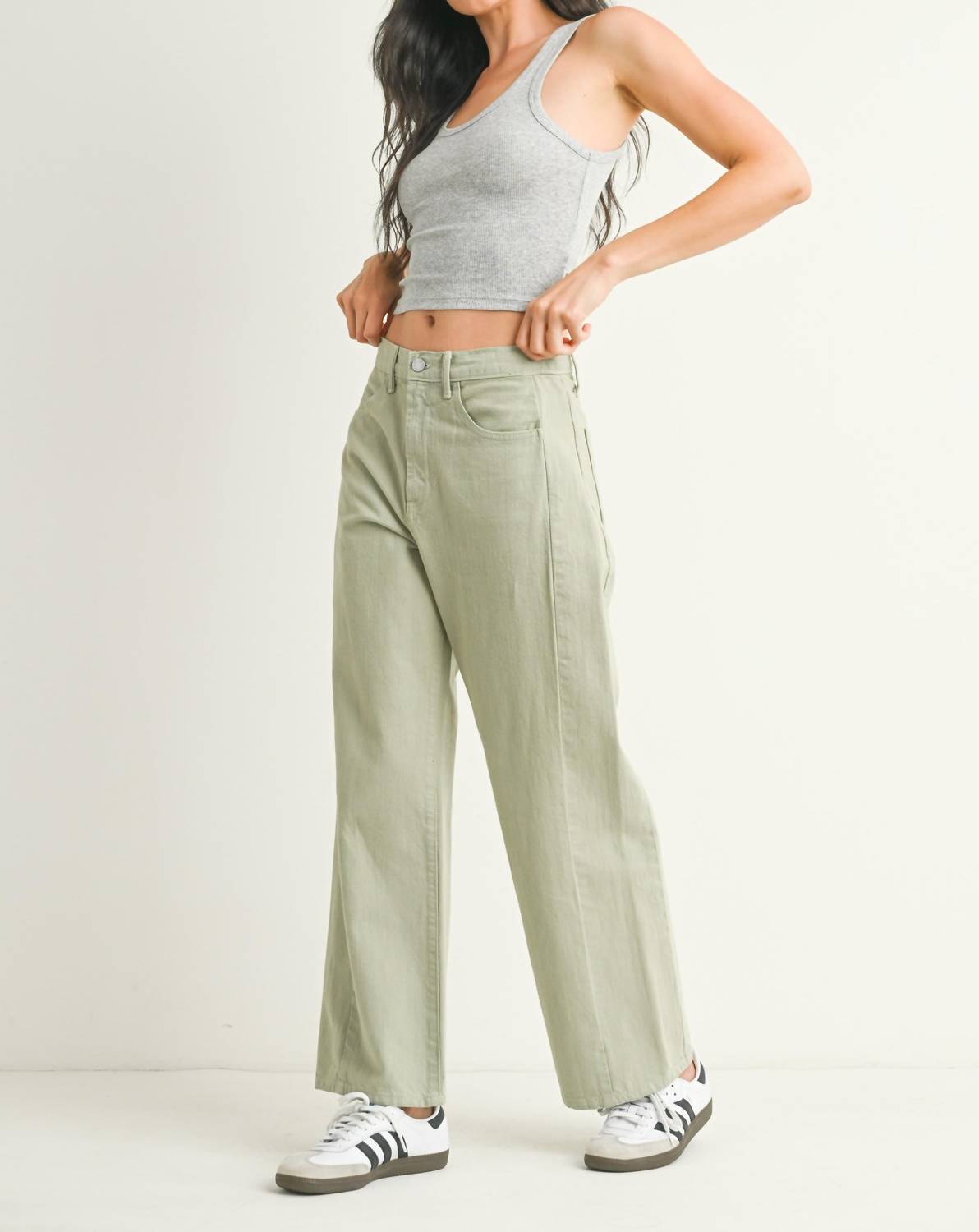 JUST BLACK DENIM Twist Barrel Jean in eucalyptus - women's jeans - alternate view