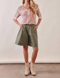 Listicle - Knit Sailor Collar Ribbon Top