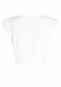 Circular Path - Crop Bustier Mini Puff Cap Sleeve Top