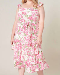 Sugarlips - Truth Be Told Guayana Ruffle Tiered Midi Dress