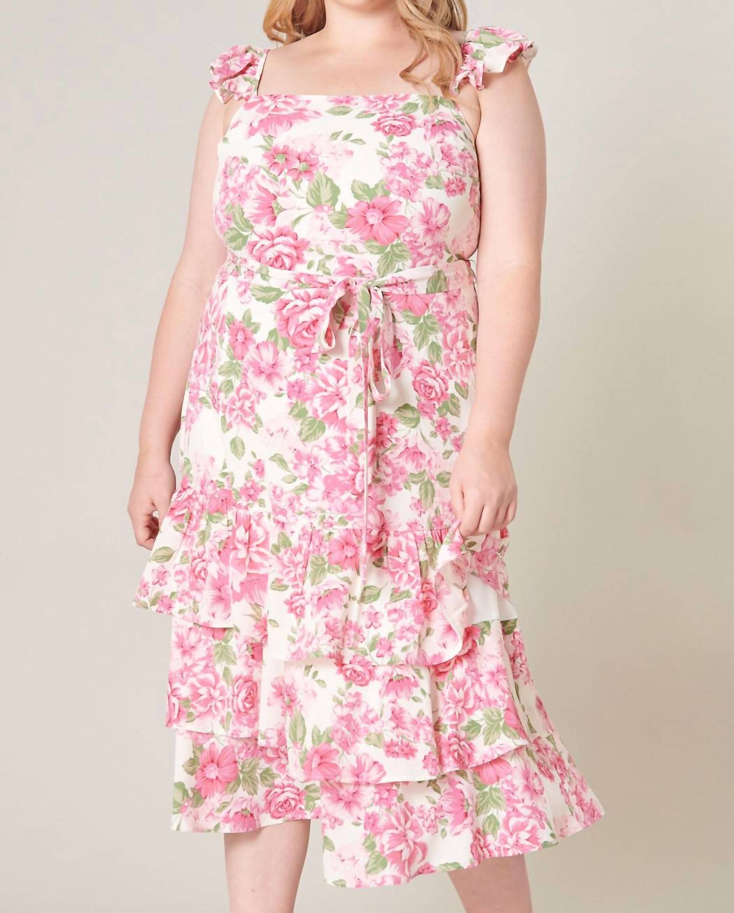 Sugarlips - Truth Be Told Guayana Ruffle Tiered Midi Dress