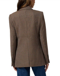 Paige Quentin Double Breasted Blazer in brown multi - women's jacket - detail view