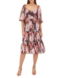 Sachin & Babi - Jamie Ikat Floral Print Midi Dress