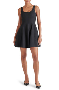 STEVE MADDEN Rania Stretch Cotton Skater Dress in black - women's dress