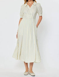 Nyland - Kyla Striped Asymmetric Button Down Midi Dress