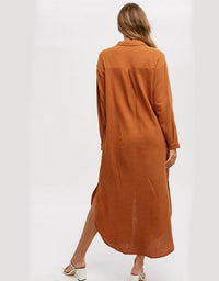 Bluivy - Button Up Maxi Shirt Dress