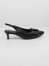 All Black - Women's Flatbow Kitten Slingback Heel