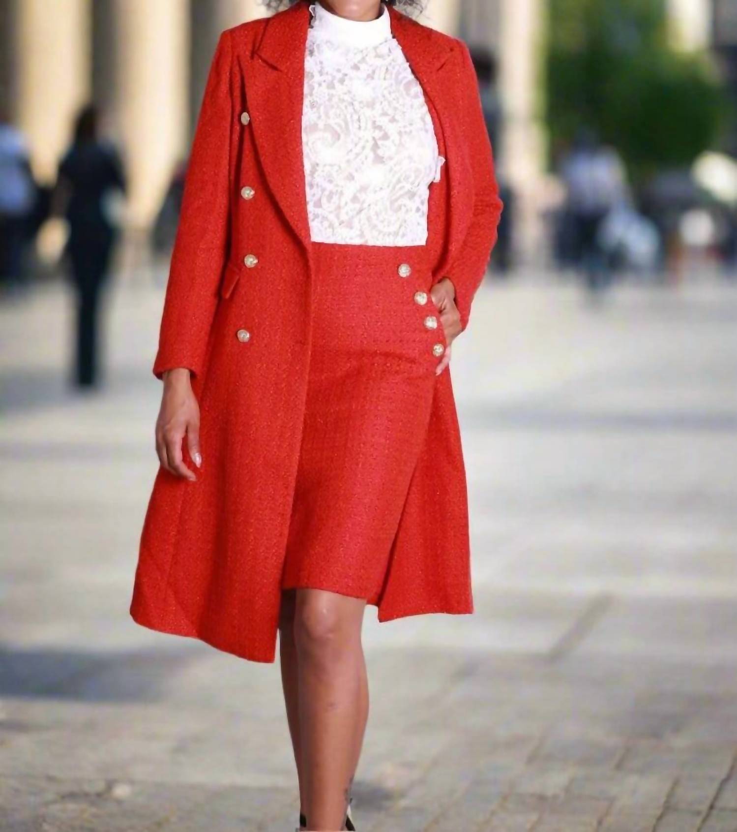 Ina Fashion - Sophia's High Waist Tweed Skirt
