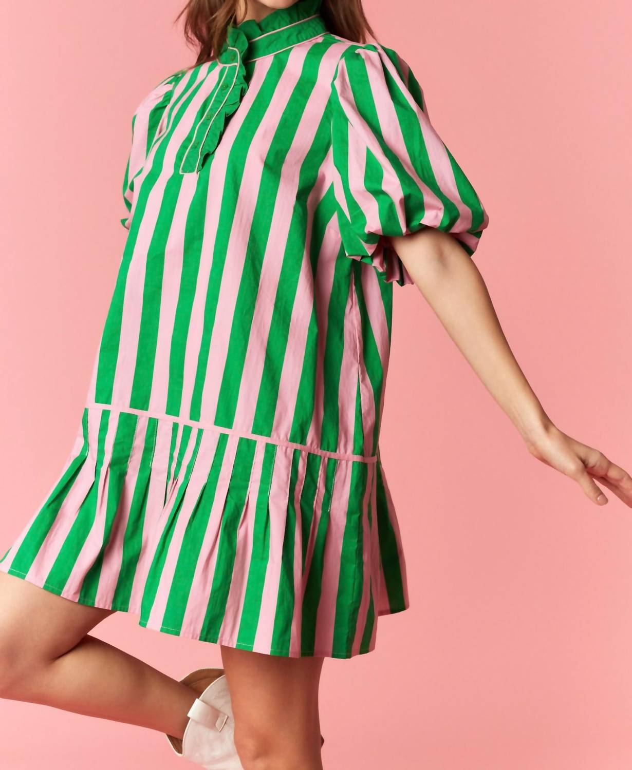 Peach Love - Stripped Mini Dress
