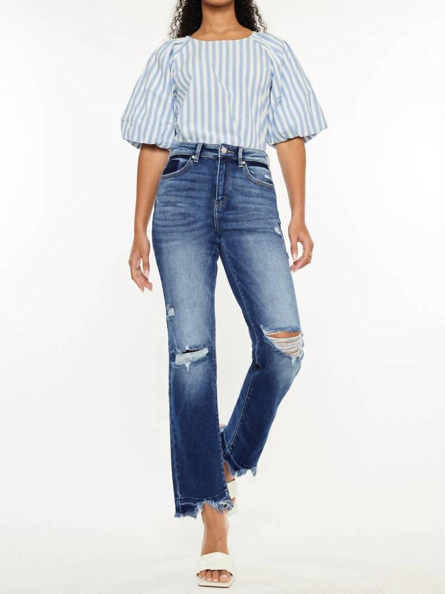 Kancan - High Rise Slim Straight Jeans