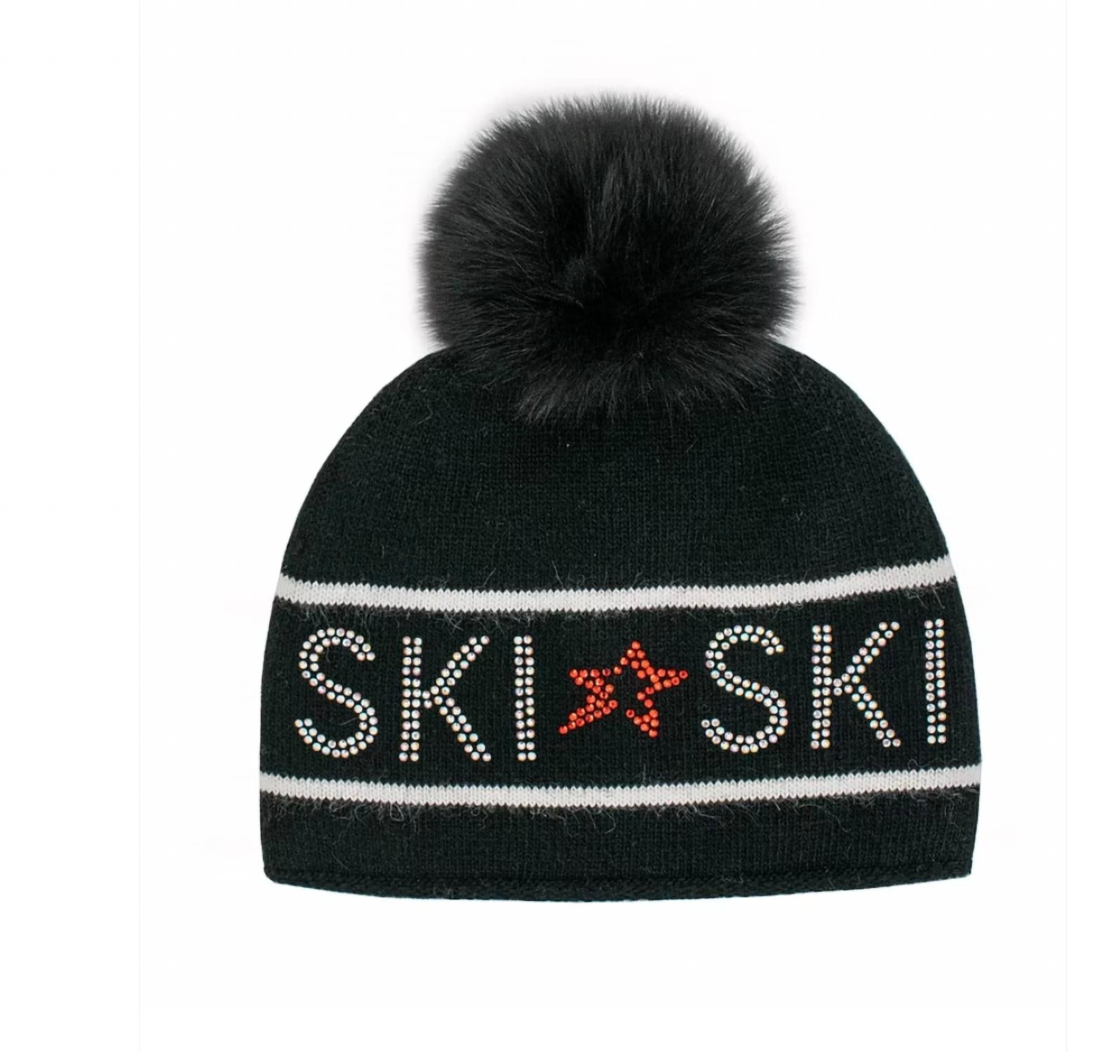 Mitchie'S Matchings - Knit Ski Hat With Fox Pom