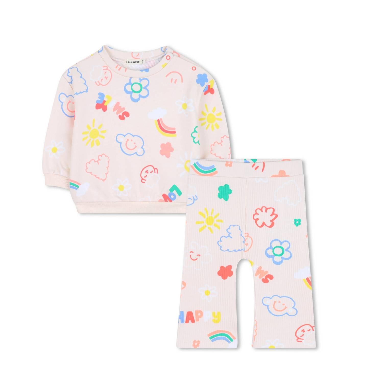 Billieblush - Girls Allover Print Sweater And Trousers Set