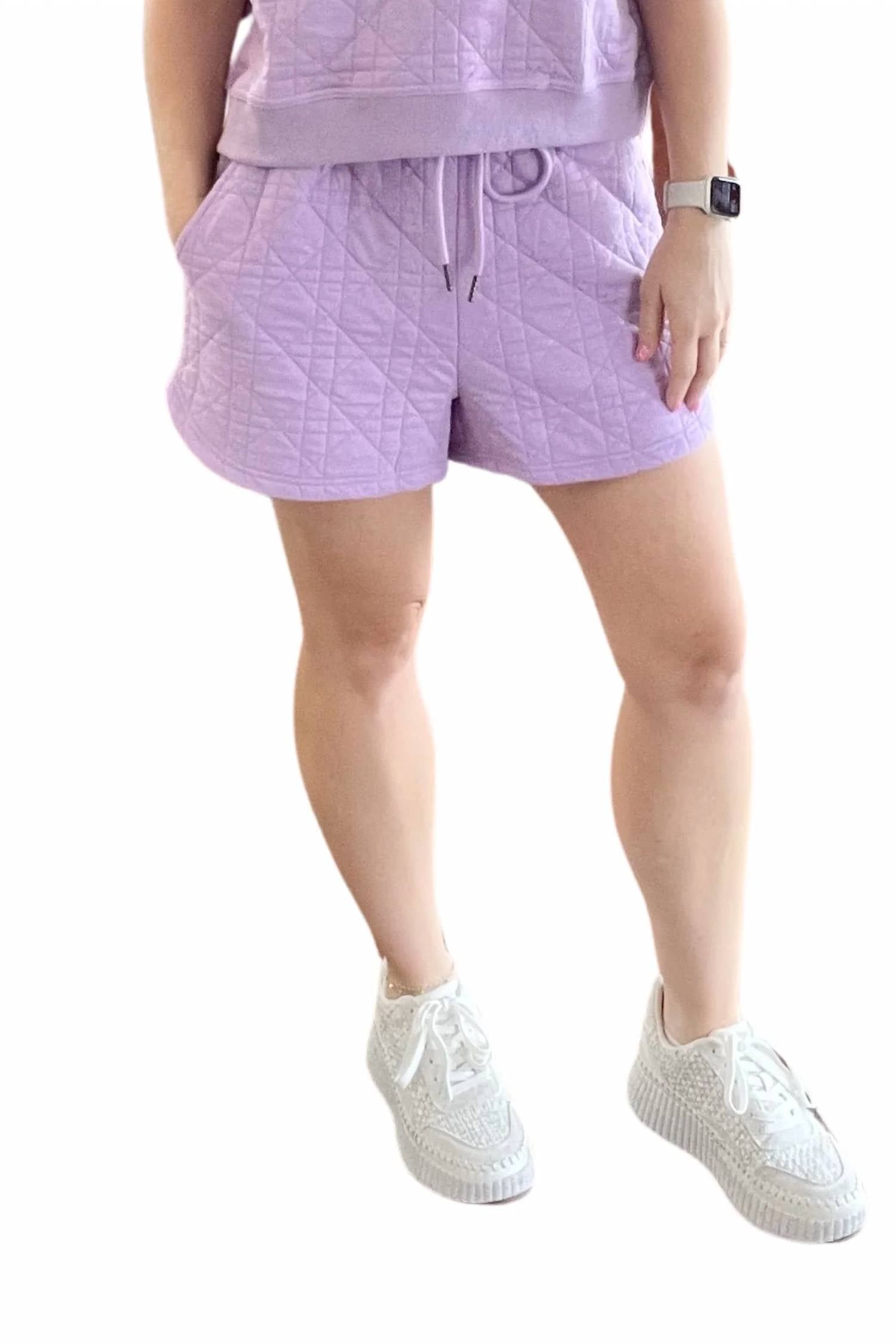 Entro - Quilted Drawstring Waist Shorts