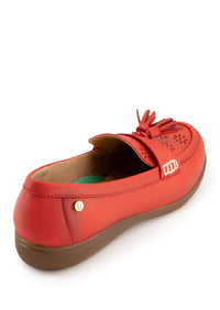 Andrea Women's Tassel Detail Loafer in red - women's flats - detail view