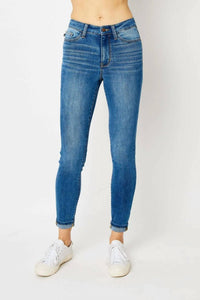 Judy Blue - High Waist Cuffed Hem Skinny Denim Jeans