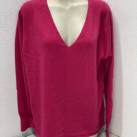 Celtic & Co. Women’s Slouchy V-neck Wool Sweater in pink - women's sweater