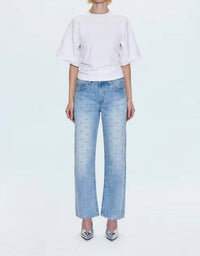 PISTOLA Lexi Mid Rise Bowed Straight Jean in aries 1 - women's jeans