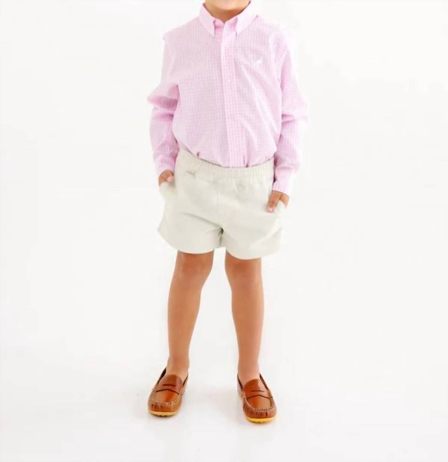 The Beaufort Bonnet Company Dean's List Dress Shirt in pink greenbrier gingham - kids' shirt