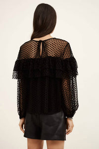 ba&sh Round Collar Blouse Top in black - women's blouse - view 4
