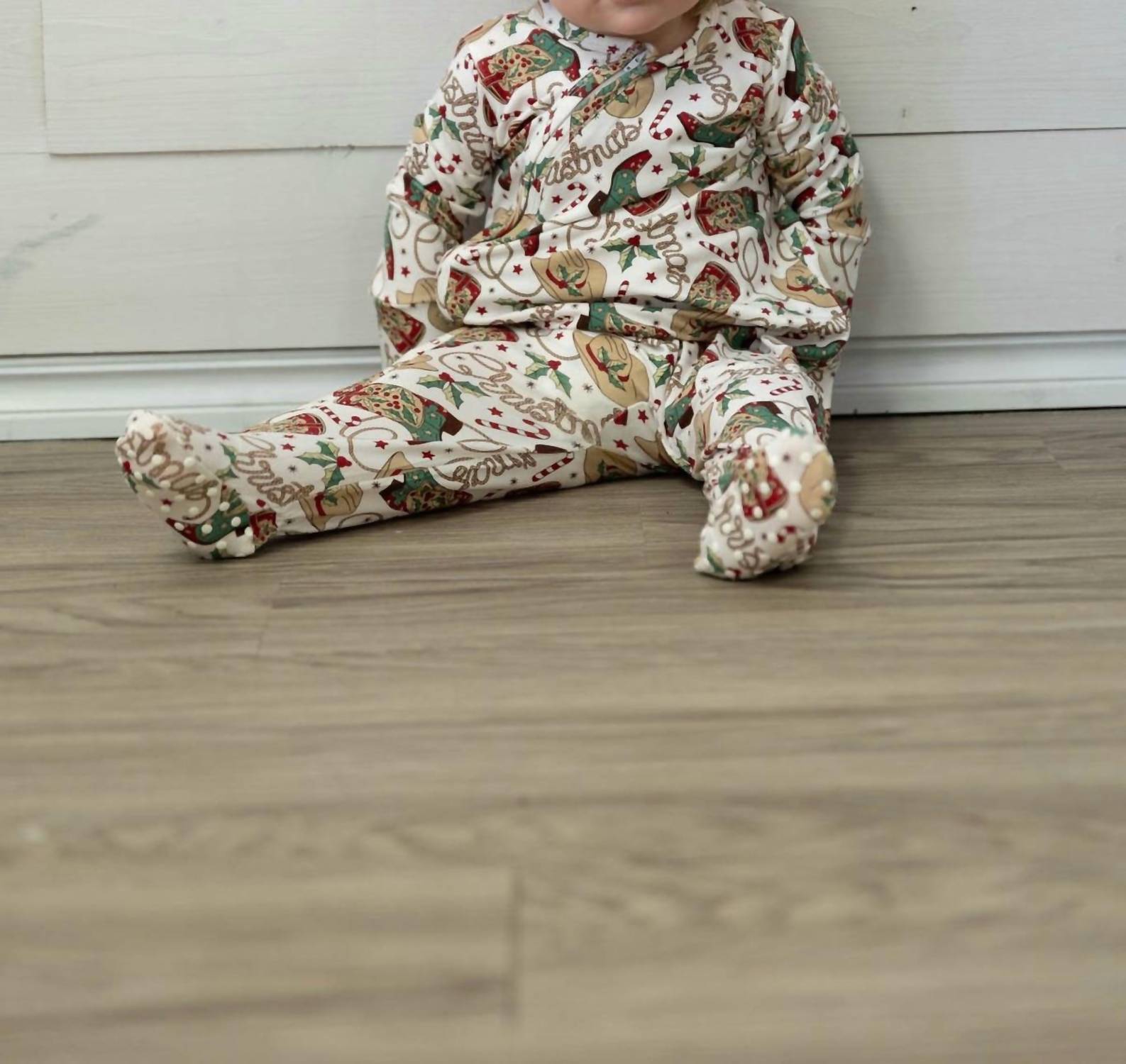 Tesa Babe Kid's Holiday Hoedown Zipper Romper in white - kids' item
