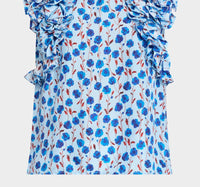 ESSENTIEL ANTWERP Honour Multi Ruffle Top in denim blue - women's blouse - view 4