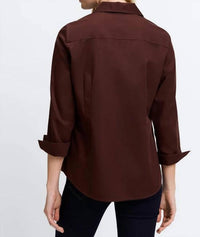 Foxcroft - TAYLOR 3/4 SLEEVE PINPOINT SHIRT