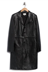 Frame - THE LONG LEATHER BELTED JACKET