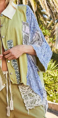 Pol - Patchwork Problems Button Down Shirt